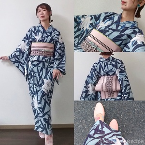 真っ黒楊柳浴衣にヒグチユウコ帯コーデ | きものレシピ | KimonoRecipe