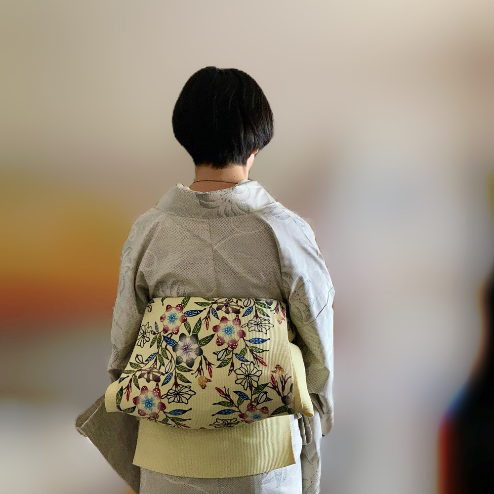 白大島紬&琉球紅型名古屋帯 | きものレシピ | KimonoRecipe