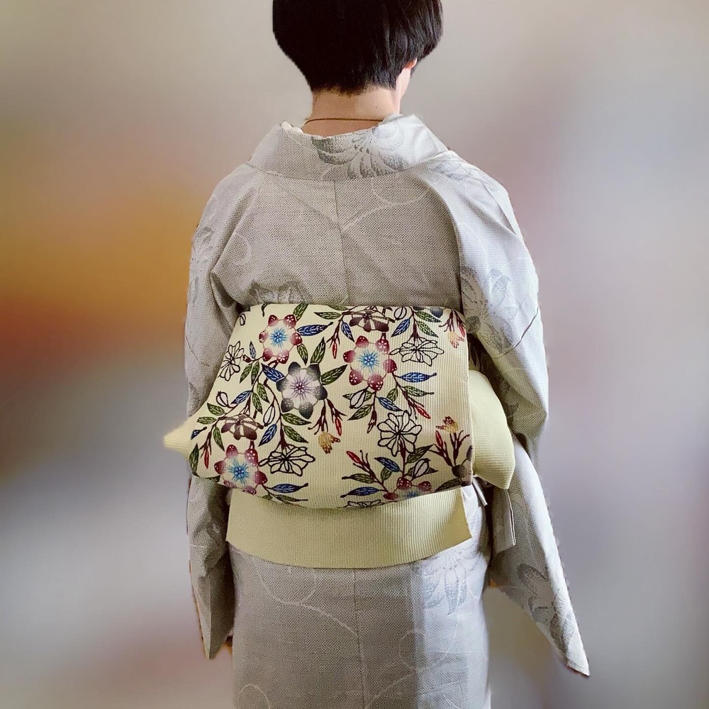 白大島紬&琉球紅型名古屋帯 | きものレシピ | KimonoRecipe