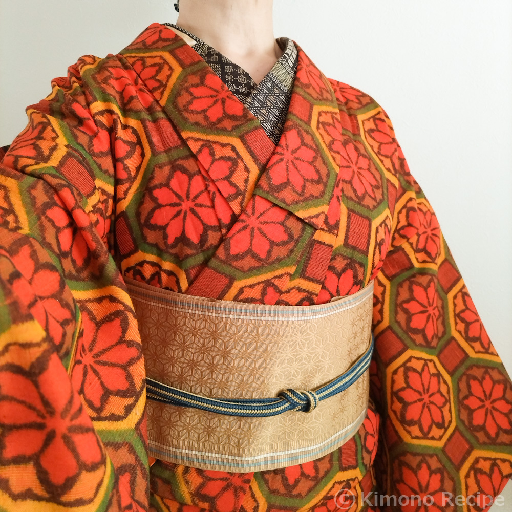 かぼちゃカラーのウール紬でなんとなくハロウィンなコーデ | きもの