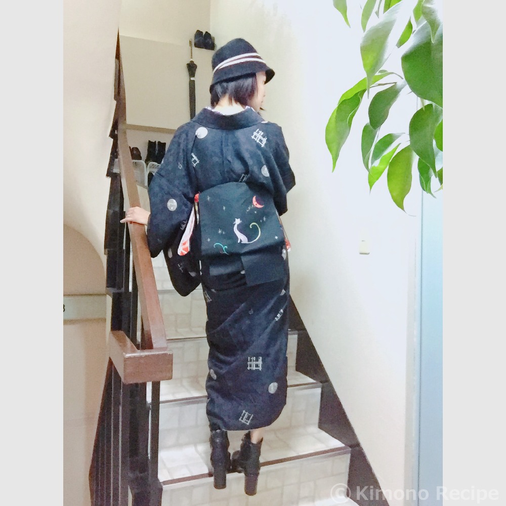 黒着物×黒帯ハロウィンで夫さんLiveへ | きものレシピ | KimonoRecipe
