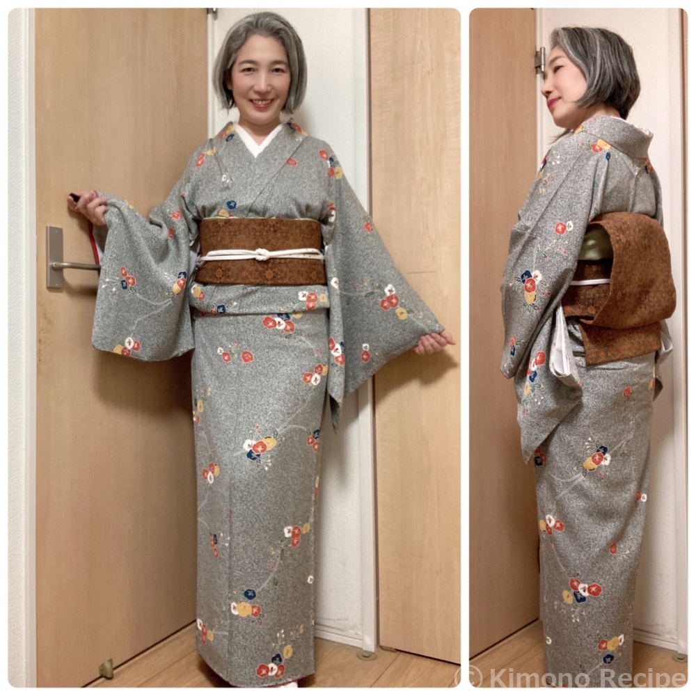 お茶会は椿の小紋と茶華紋帯 | きものレシピ | KimonoRecipe