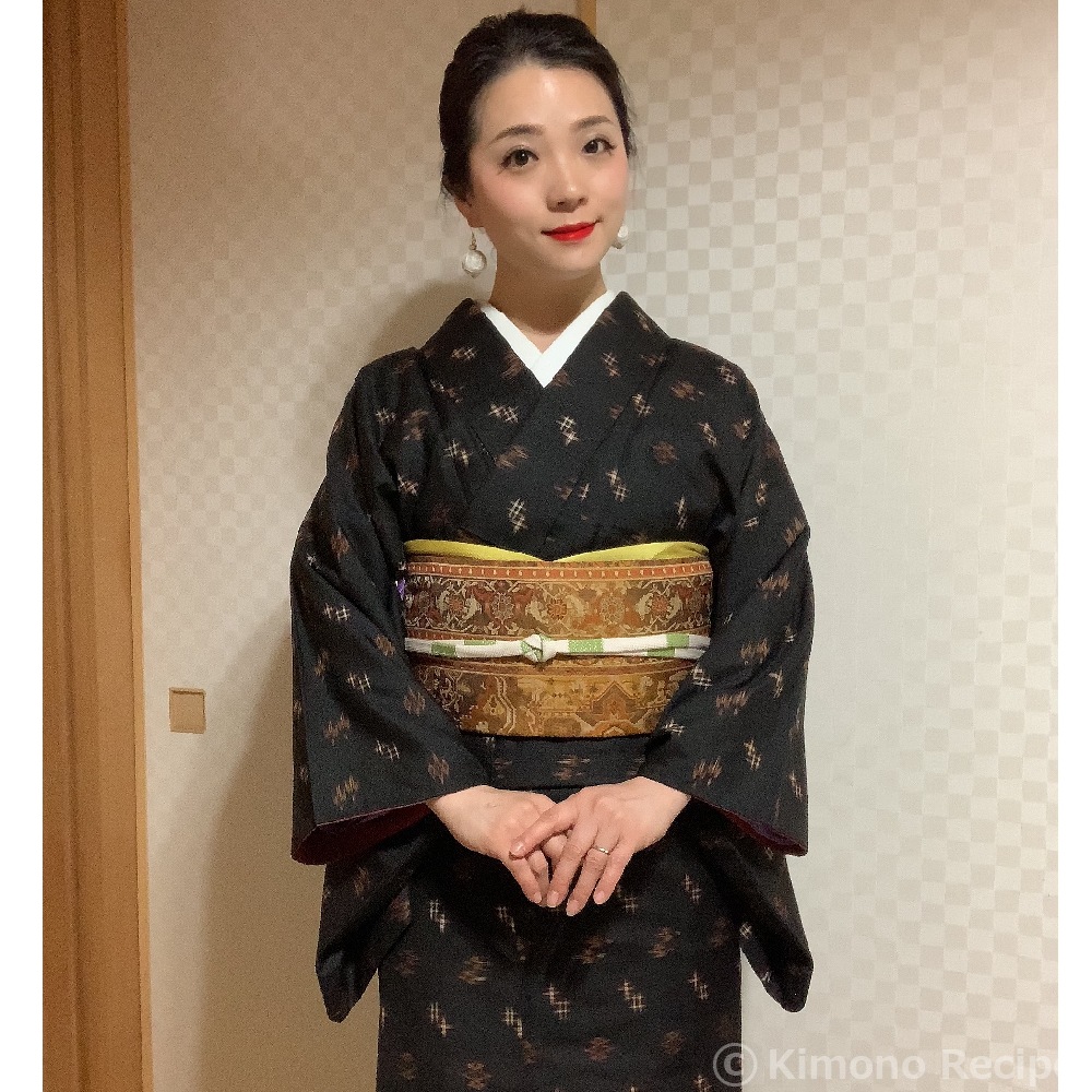 本番久米島紬 セットアップ＋紬帯2本＋帯締め2本 久米島