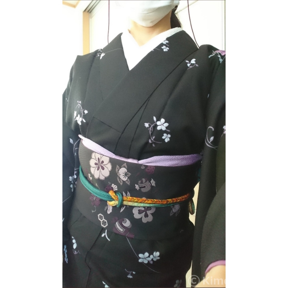2021/04/06 黒い着物に黒い帯（過去コーデ） | きものレシピ 